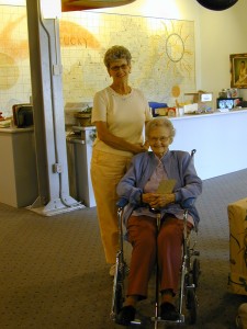 29 - Nancy Bertram Bush, standing and Dorothy Jones Stocking Barry seated.