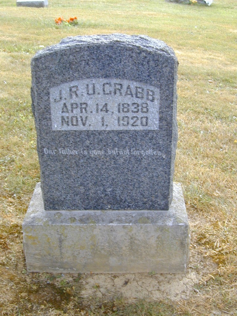 J. R. U. Crabb, husband of Elizabeth Laird Crabb Buried in Glasgow Kentucky Cemetery, Barren County