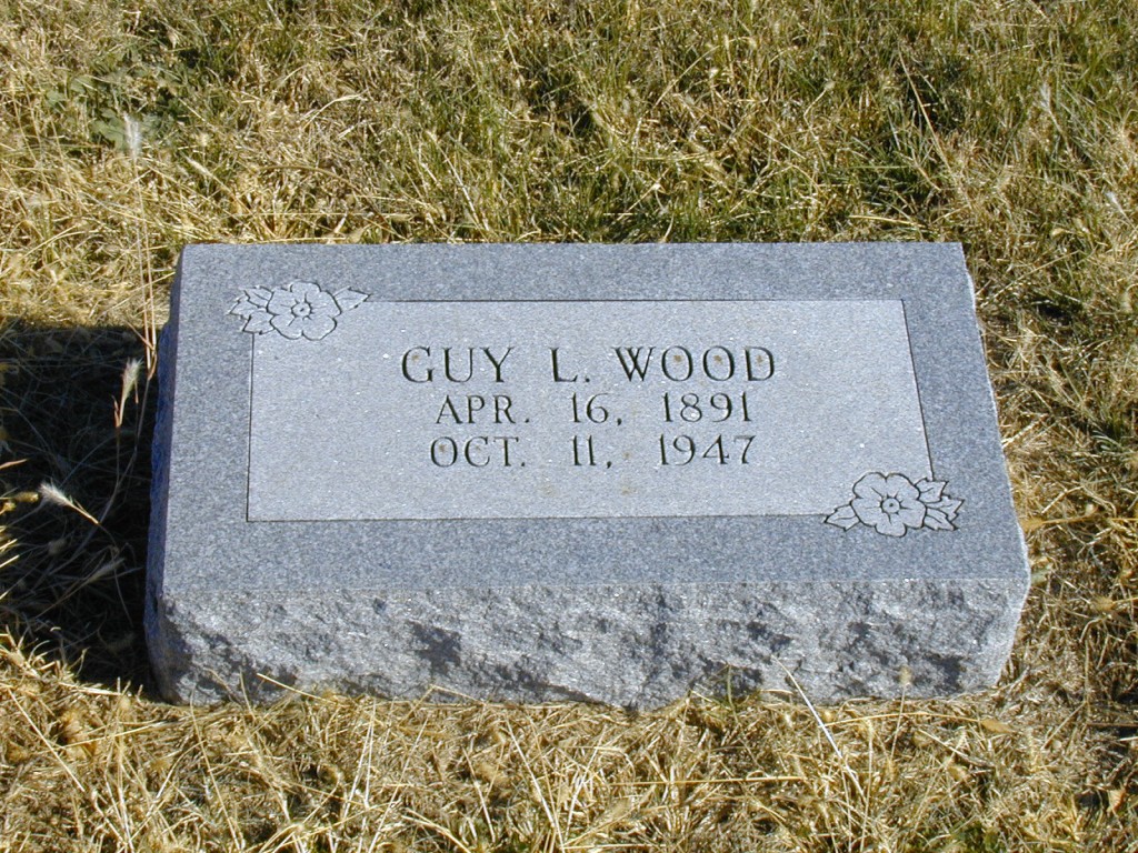 Guy Wood Tombstone - Milan Cemetery, Milan, Sumner County, Kansas